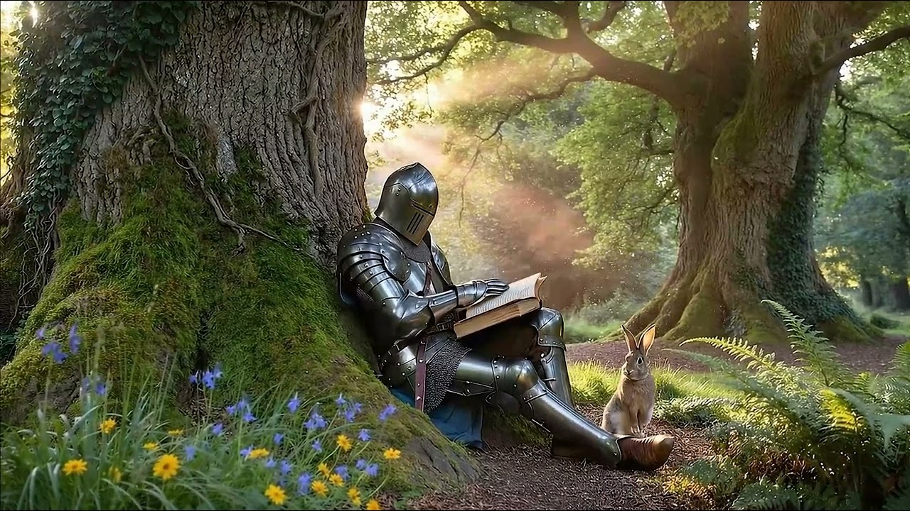 The Knight's Respite A Moment of Peace in the Enchanted Forest
