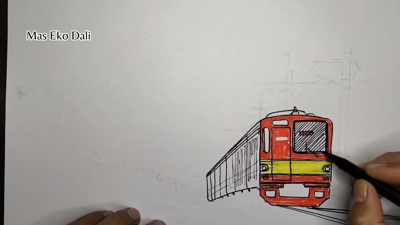Tutorial menggambar dan mewarnai Kereta KRL