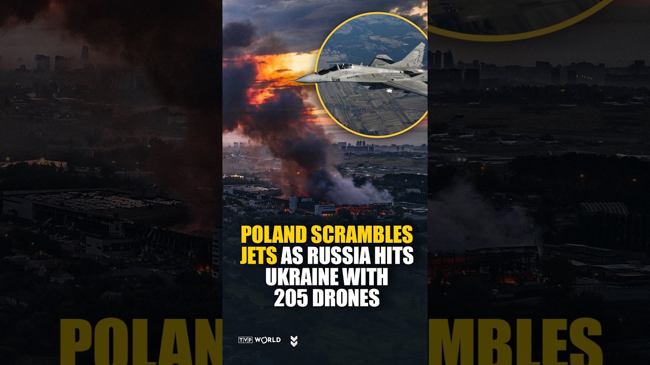Poland scrambles jets as Russia hits Ukraine with 205 drones