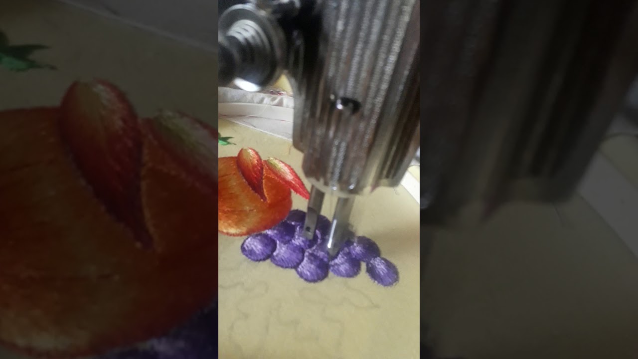 finalizando bordado da uva