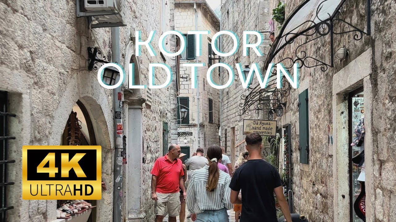 4K ULTRA HD KOTOR OLD TOWN WALKING #kotor #oldtown #walking