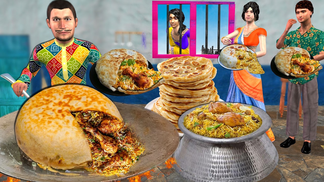 Tawa Chicken Biryani Paratha Biryani Stuffed Paratha = Biryani Paratha Street Food Hindi Kahaniya