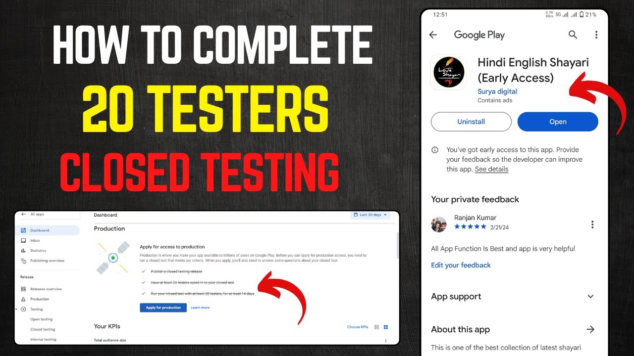 20 testers google play console | google play console 20 testers | closed testing google play