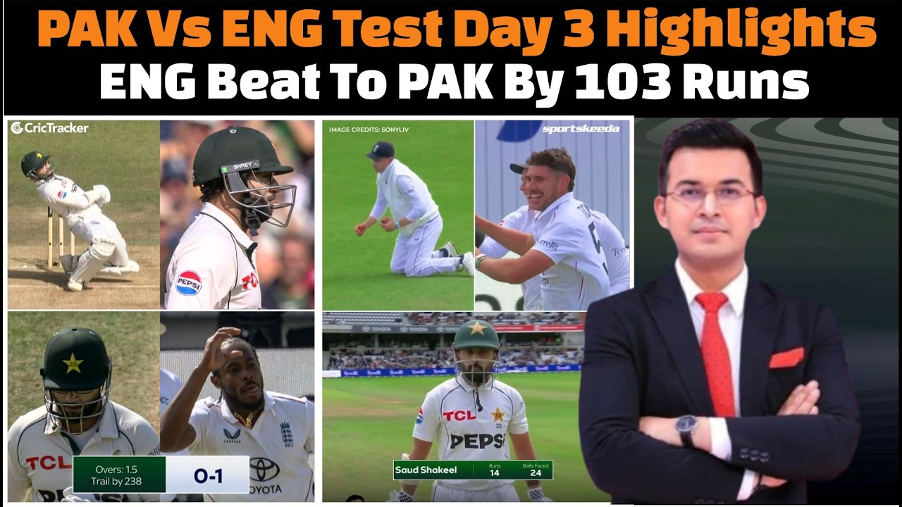 Pakistan vs England First Test Day 3 Complete Highlights 2026 Today.