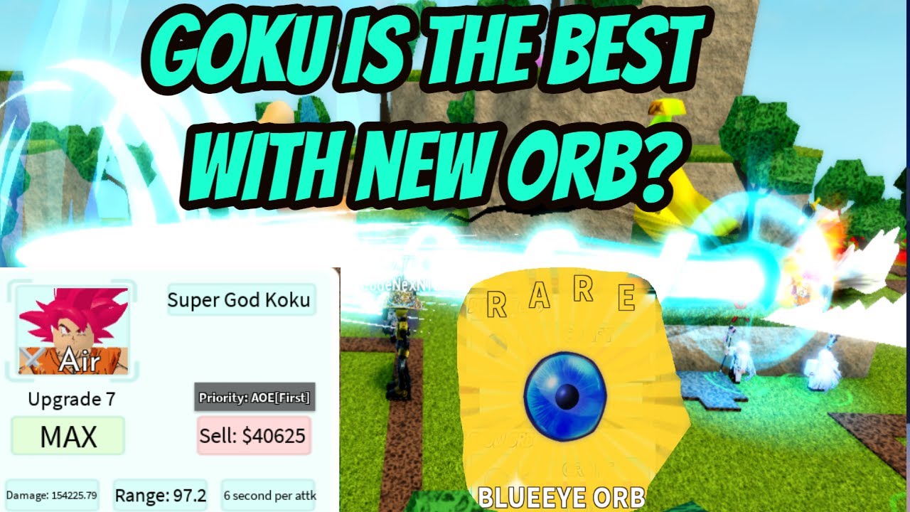 New Blue Eyes Orb on Goku 6 Stars is Insane - All Star Tower Defense