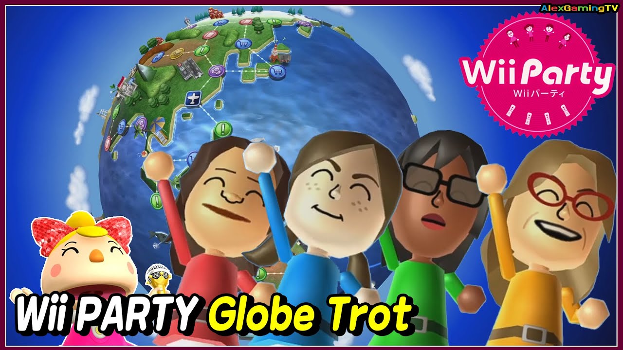 Wii Party Globe Trot gameplay (Standard com) Lucia vs Tomoko vs Ai vs Ashley | AlexGamingTV
