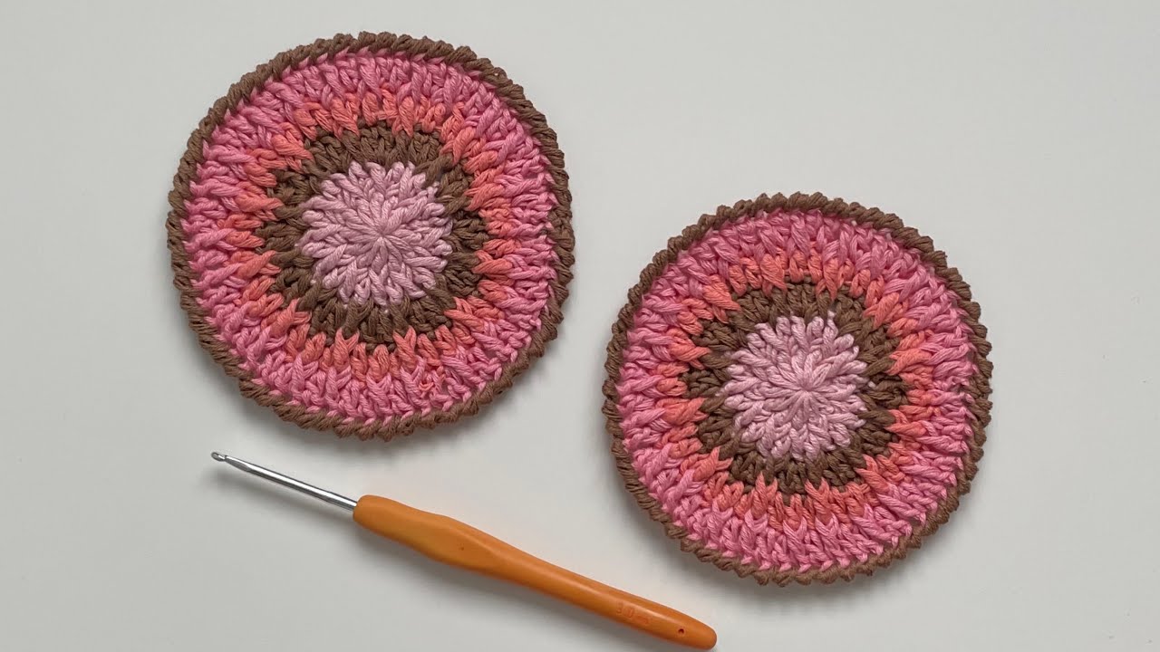 Crochet - Tea/Coffee Coaster - Very Easy Pattern - Double Crochet & Front Post Double Crochet Stitch