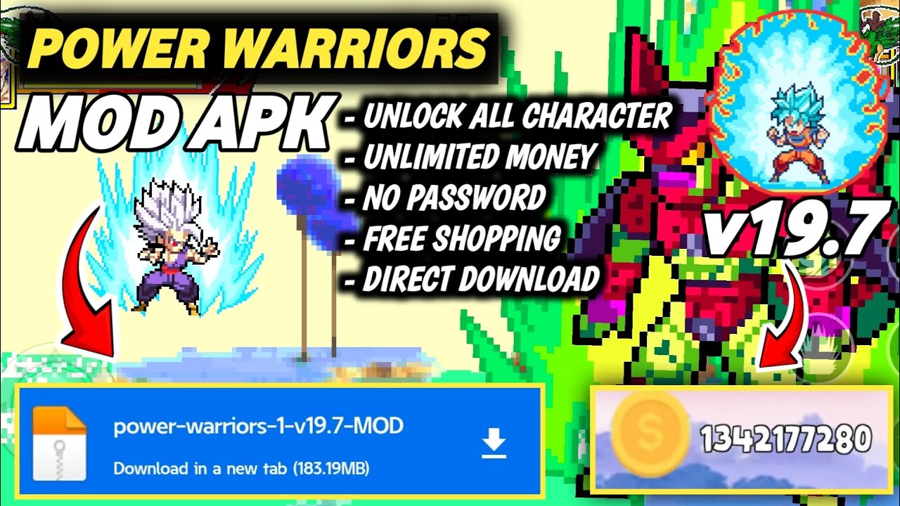 Power Warriors Mod Apk | Unlocked New Characters | LATEST UPDATE 19.7 