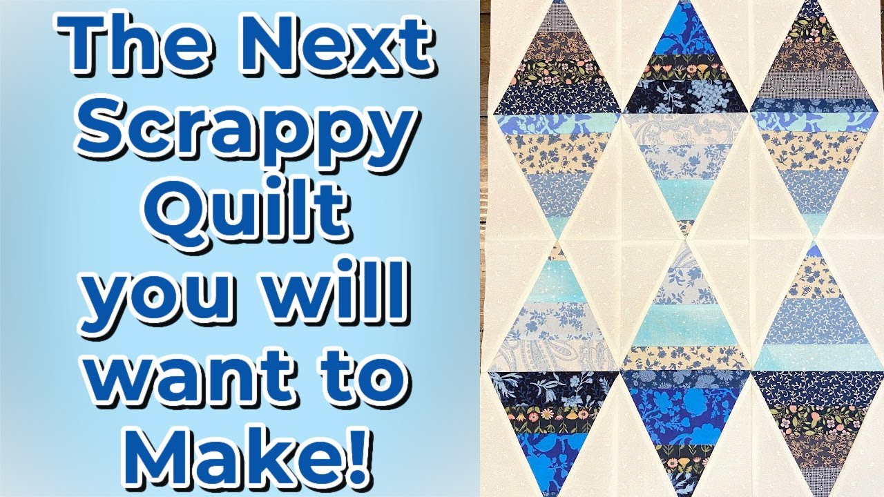 Scrappy Strip Quilt | Fun Gradient Diamond Quilt