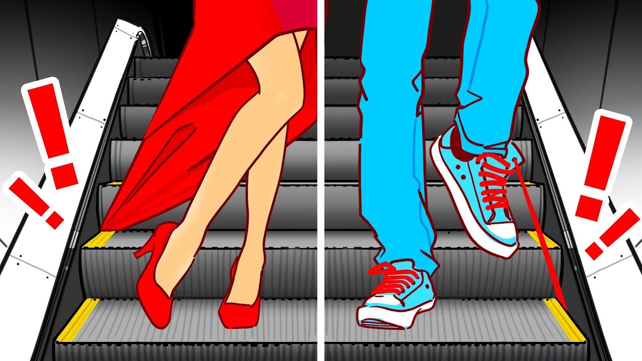 ¿Qué pasa cuando tu ropa o tus cordones se atascan en una escalera mecánica?