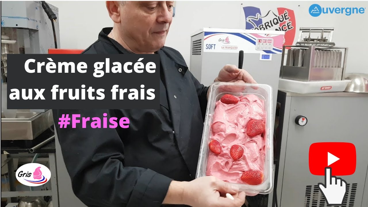 Recette Gelato la crème glacée à la fraise ( fruits frais)