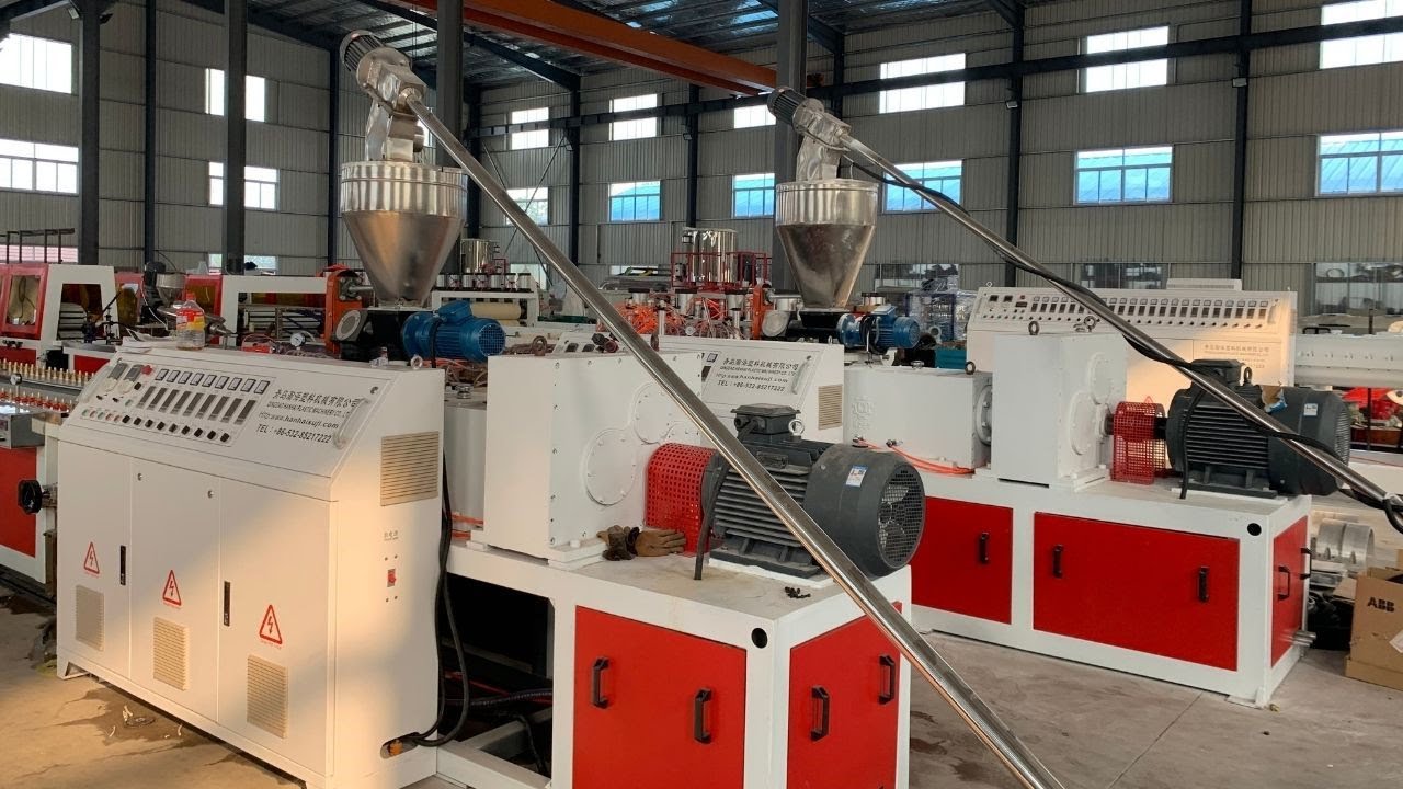 UPVC window profile extrusion making machine plant WPC door frame production line