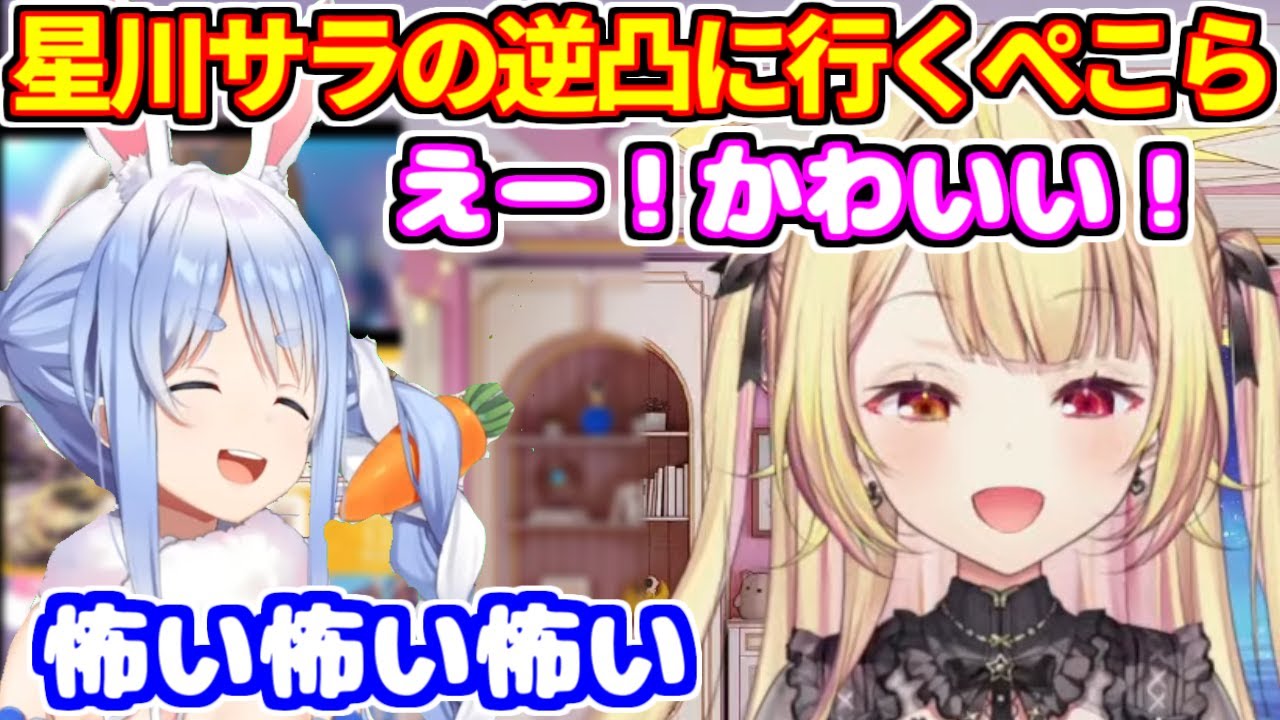 星川サラの逆凸に行く兎田ぺこら。サラちゃんの限界化に引くぺこちゃん【ホロライブ切り抜き/にじさんじ】