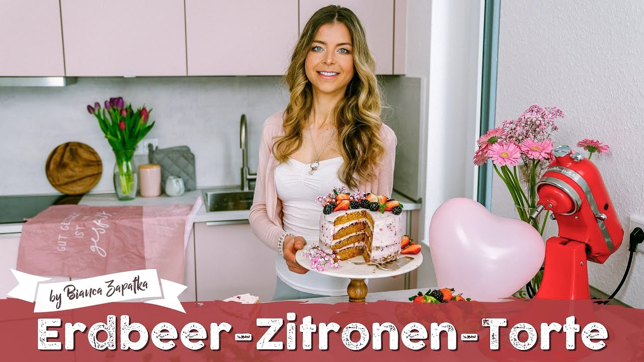 Erdbeer-Zitronen-Torte mit Brombeer-Marmelade ♡ Lieblings-Rezept ♡ Vegan ♡