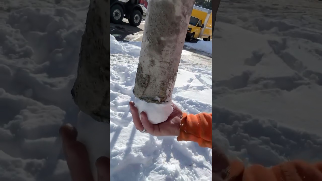 Crazy American clean his boom-pipes with a snowball!!!!! (don&rsquo;t try this at home)..