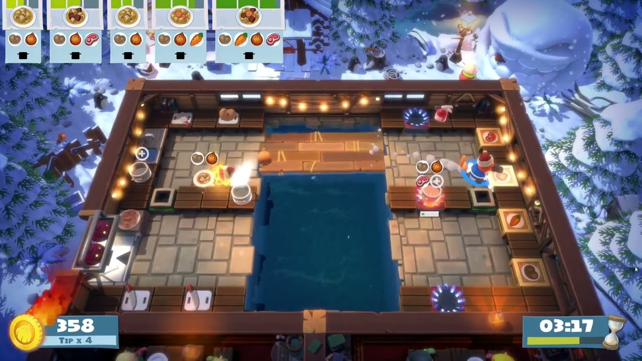 [Overcooked! AYCE] OC1 Festive Seasoning 1-8 - 2p - Score: 1470 w/ 笨笨