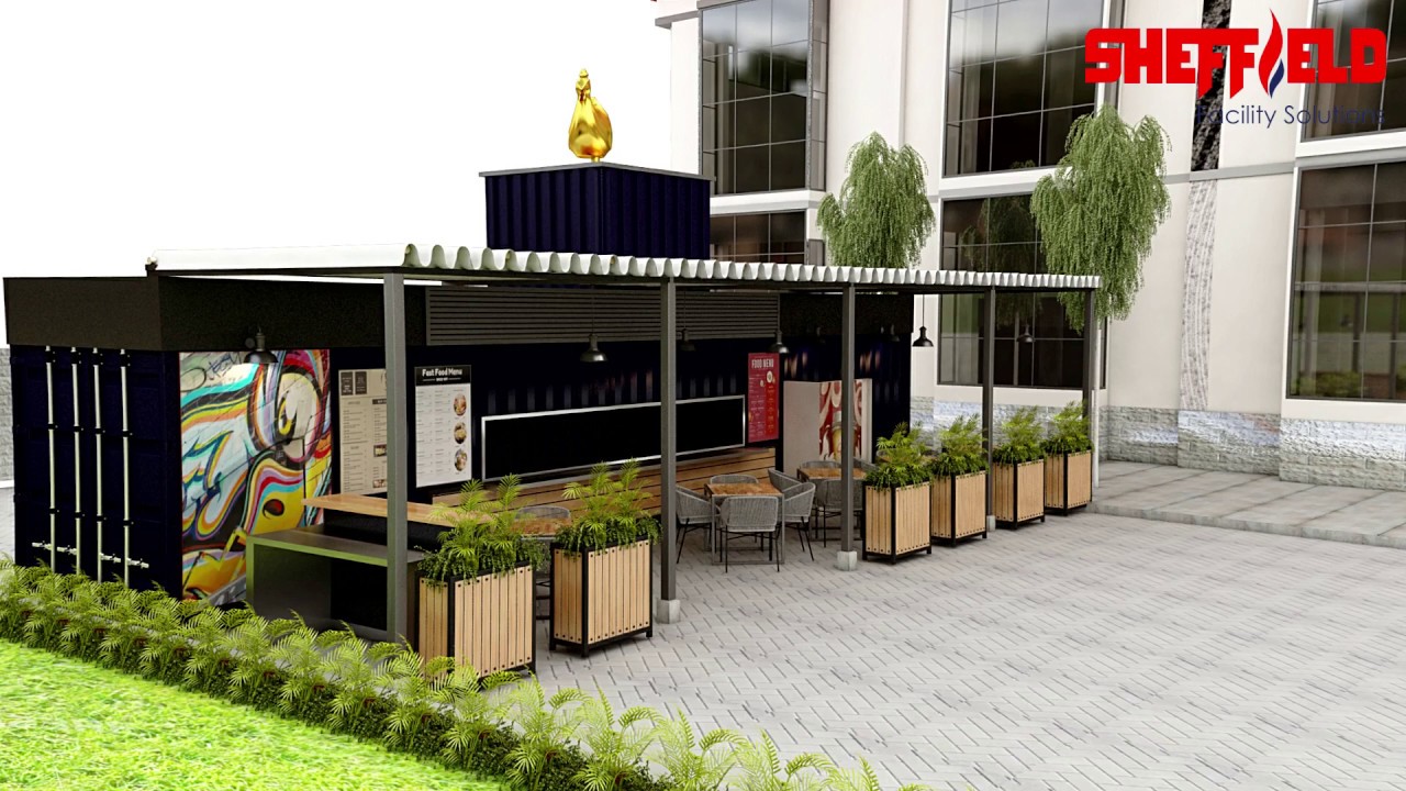 Shipping container pop up restaurant in Kenya