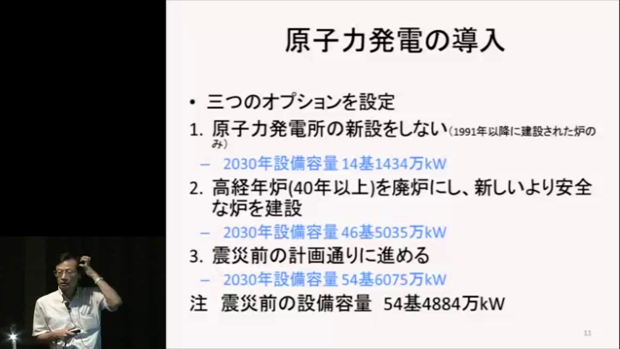 京都大学シンポジウムシリーズ「大震災後を考える」シリーズⅧ「原発事故の教訓とこれからのエネルギーシナリオを考える」「将来のエネルギーシナリオ：脱原発は可能か」石原 慶一　2011年7月29日