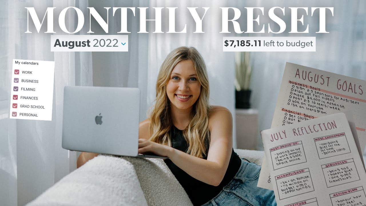 AUGUST RESET ROUTINE | goal setting, budgetting & current favourites