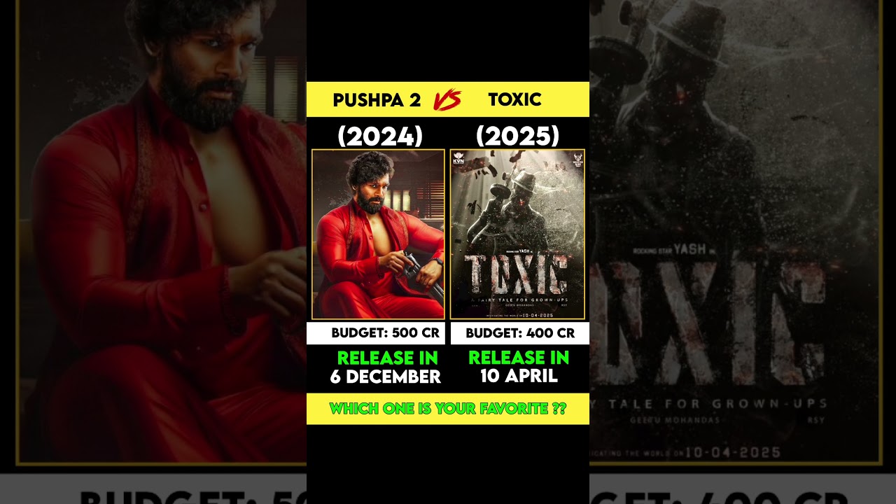 Pushpa 2 vs Toxic Movie Release Date Comparison || #pushpa2 #alluarjun #toxic #yash #trending #viral