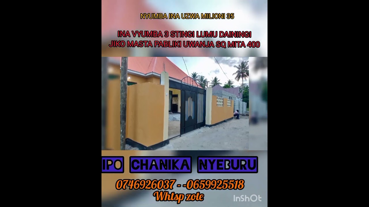NYUMBA INA UZWA MILIONI 35 MAONGEZI YAPO/0746926037//IPO CHANIKA JIJI LA ILALA