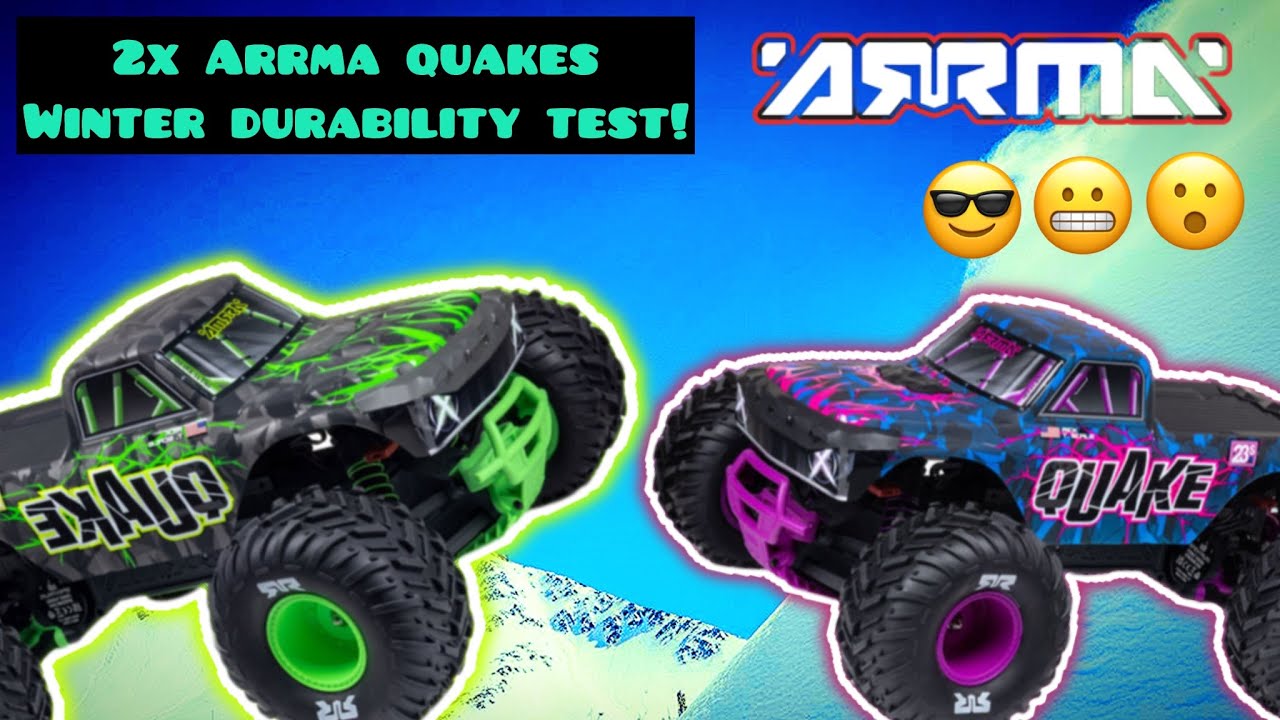 “Duel!” 2x Arrma Quakes EPIC Backyard Snow Bash!