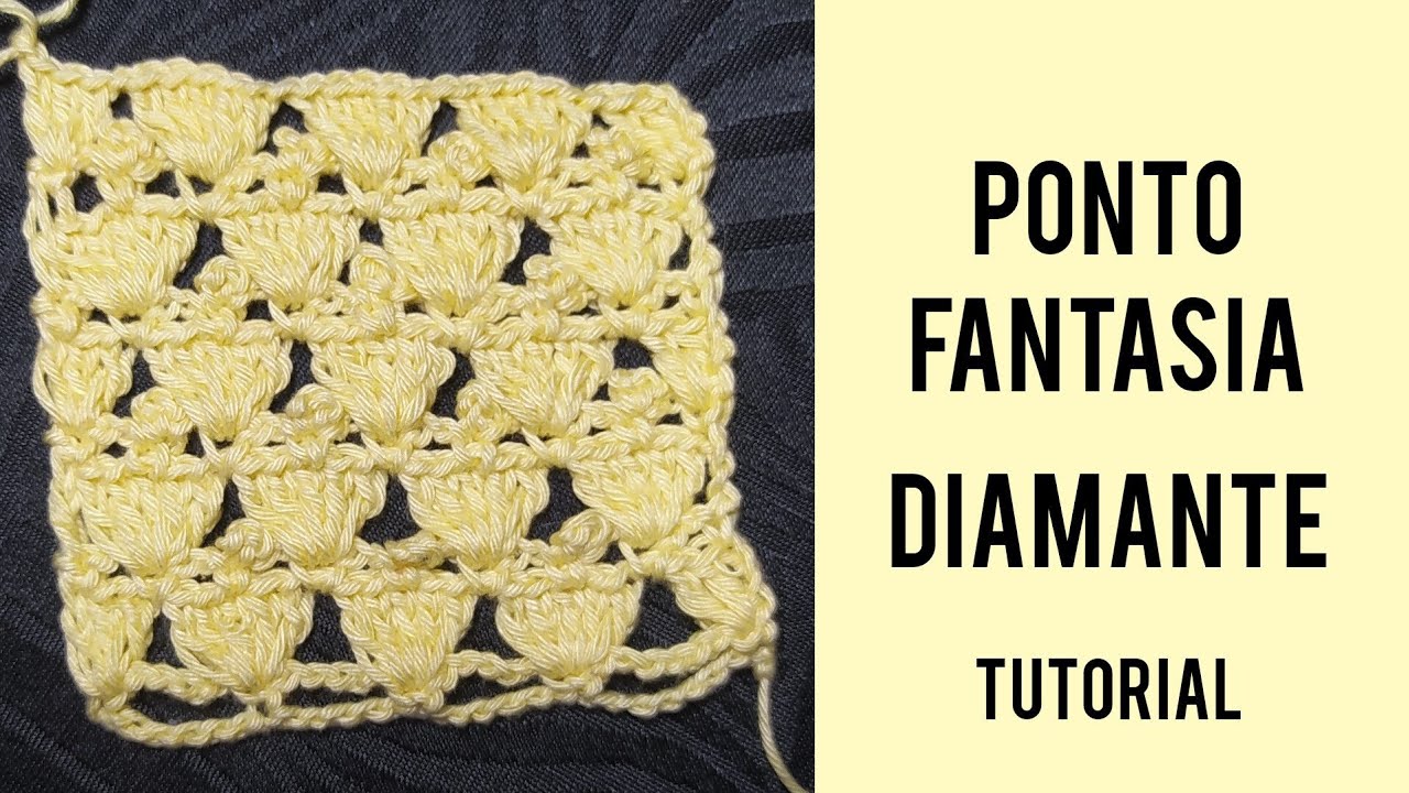 Ponto Fantasia - Diamante ( tutorial completo) - croch&ecirc;