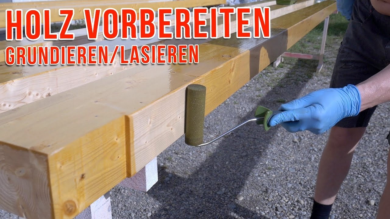 Carport auspacken und Holz Grundieren/Lasieren | Der XXL Carport #2