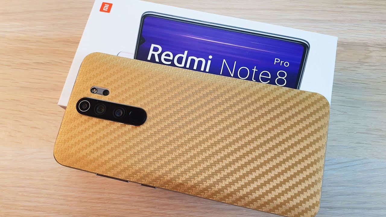 ЗОЛОТАЯ КАРБОНОВАЯ ПЛЕНКА НА XIAOMI REDMI NOTE 8 PRO