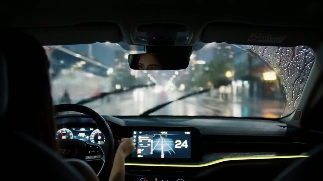 Boring City Rain Driving at Night - Dark Screen Sounds for Sleep, Study