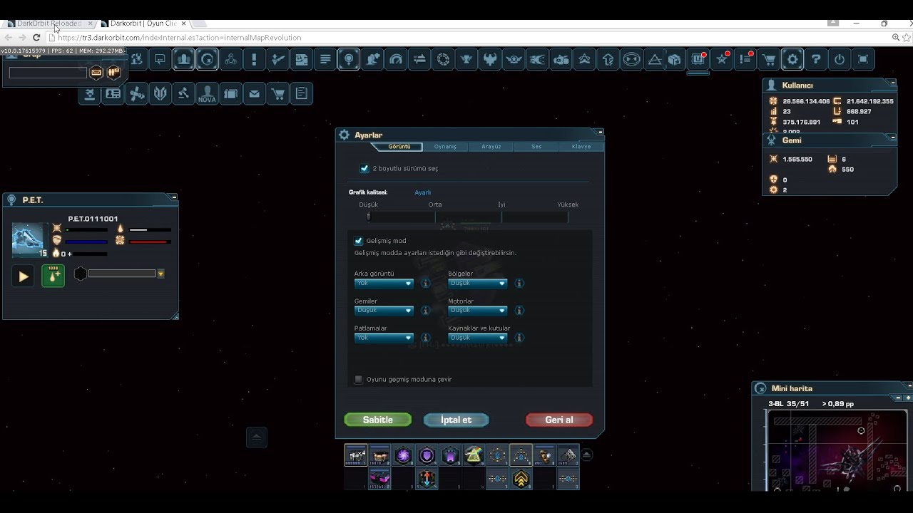 DARKORBİT CHROME ÜZERİNDEN GİRİŞ YAPMA VE YÜKSEK FPS ALMA AYARLARI