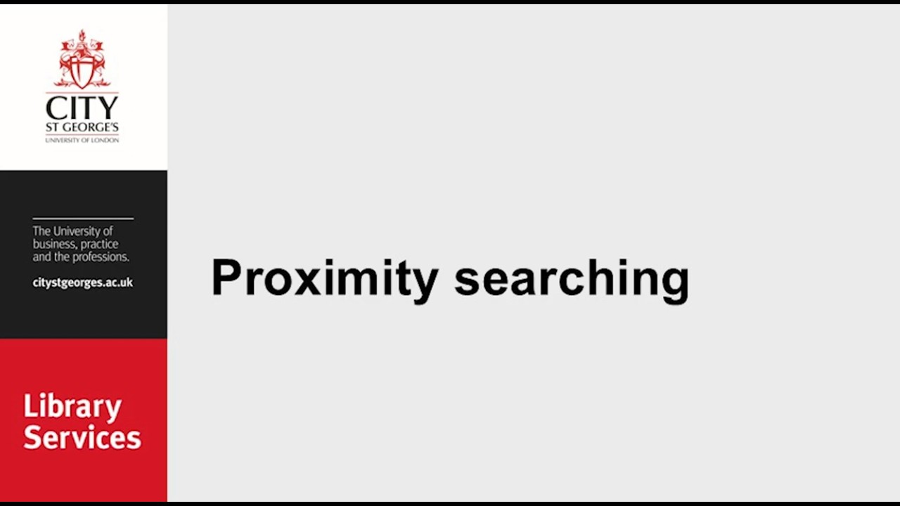 ProQuest - How to improve your search using proximity searching