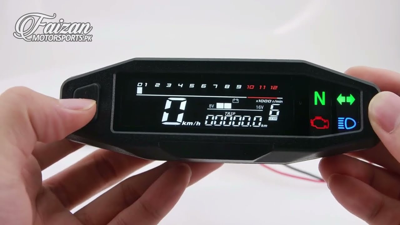Digital Speedometer M09 &ndash; LCD Tab Style &ndash; Colourful Display &ndash; Fuel Battery Health Gear RPM Speed