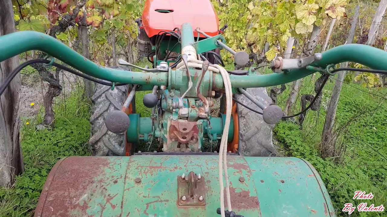 Lavori agricoli Motocoltivatore Goldoni518 +fresa Agricultural work small tractor work with cutter