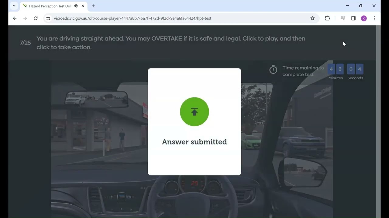 VicRoads Hazard Perception Test Online April 2024
