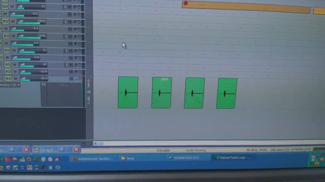 Bjorn working on Chill-house track - new version, now with Squeaky Chair :-)
