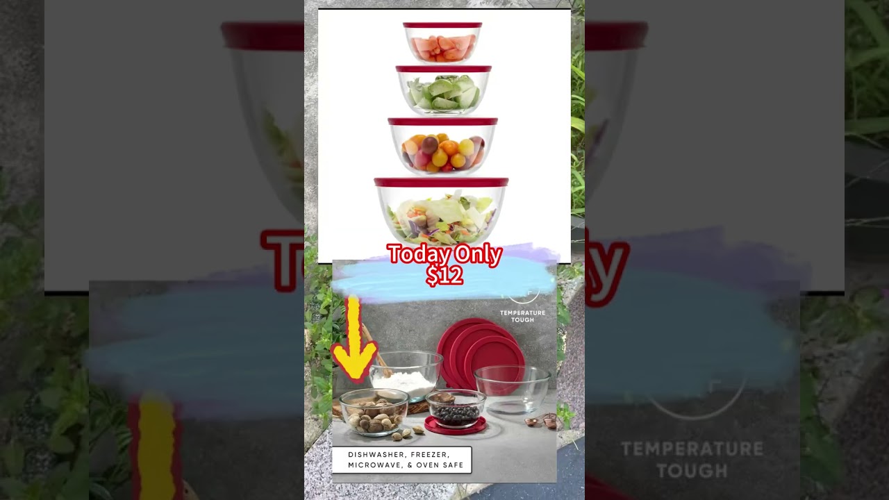 Discounted Nesting Glass Bowls with Lids: Perfect for Food Storage!#foodstorage