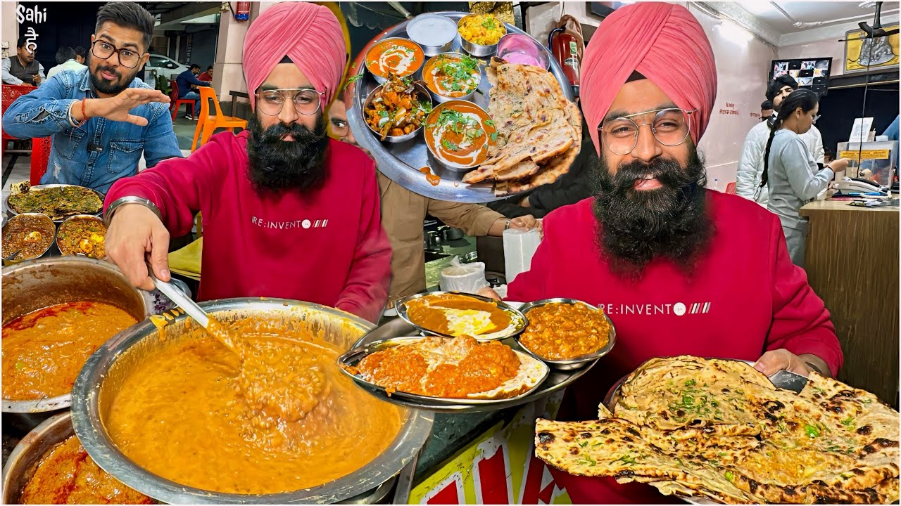 Delhi's One and Only REAL Punjabi Dhaba Food Thali | Street Food India
