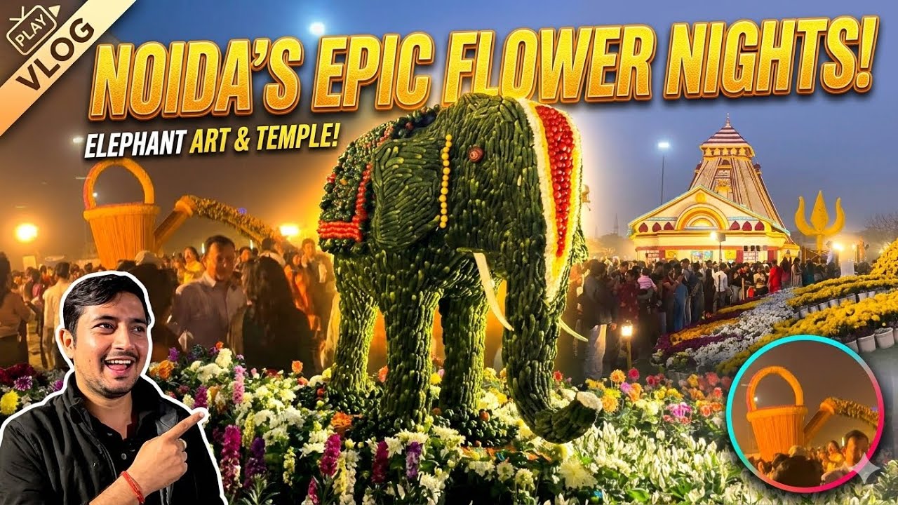 Beautiful Night View of Basant Mela Noida | Flower Show 2026 | part -2 