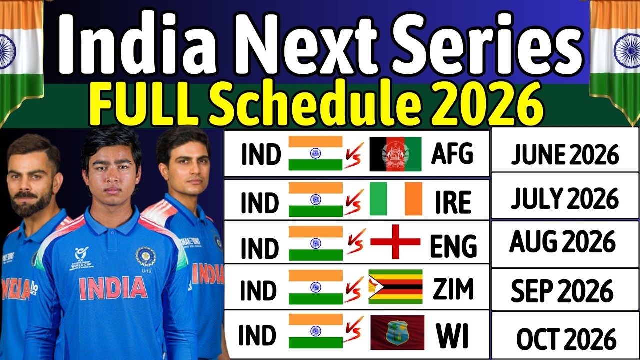 India Schedule 2026: Indian Cricket schedule after IPL 2026