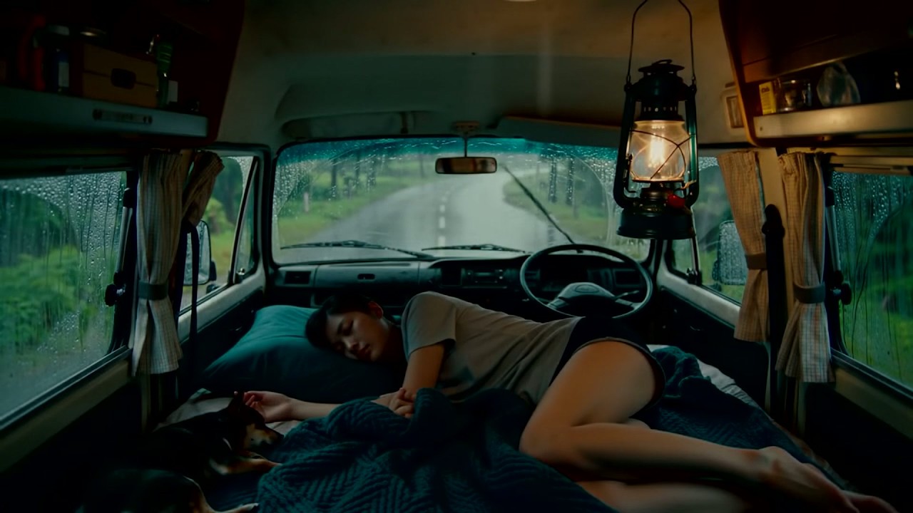 Warm Rain Sounds to Beat Insomnia - Sleep Fast with Cozy Night Rain on Car Roof