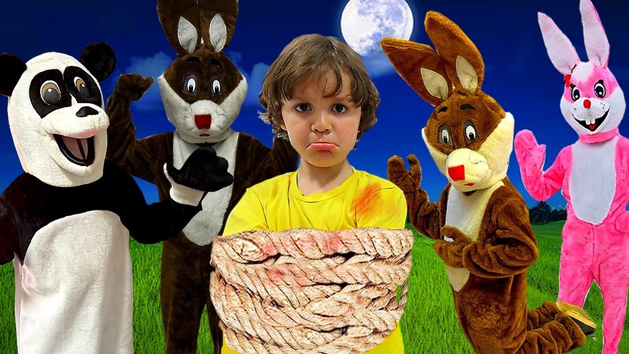 O COELHO MALVADÃO O URSO MALVADEZA CORREU ATRÁS DAS CRIANÇAS E LEVOU TODOS COM AJUDA DOS COELHÕES