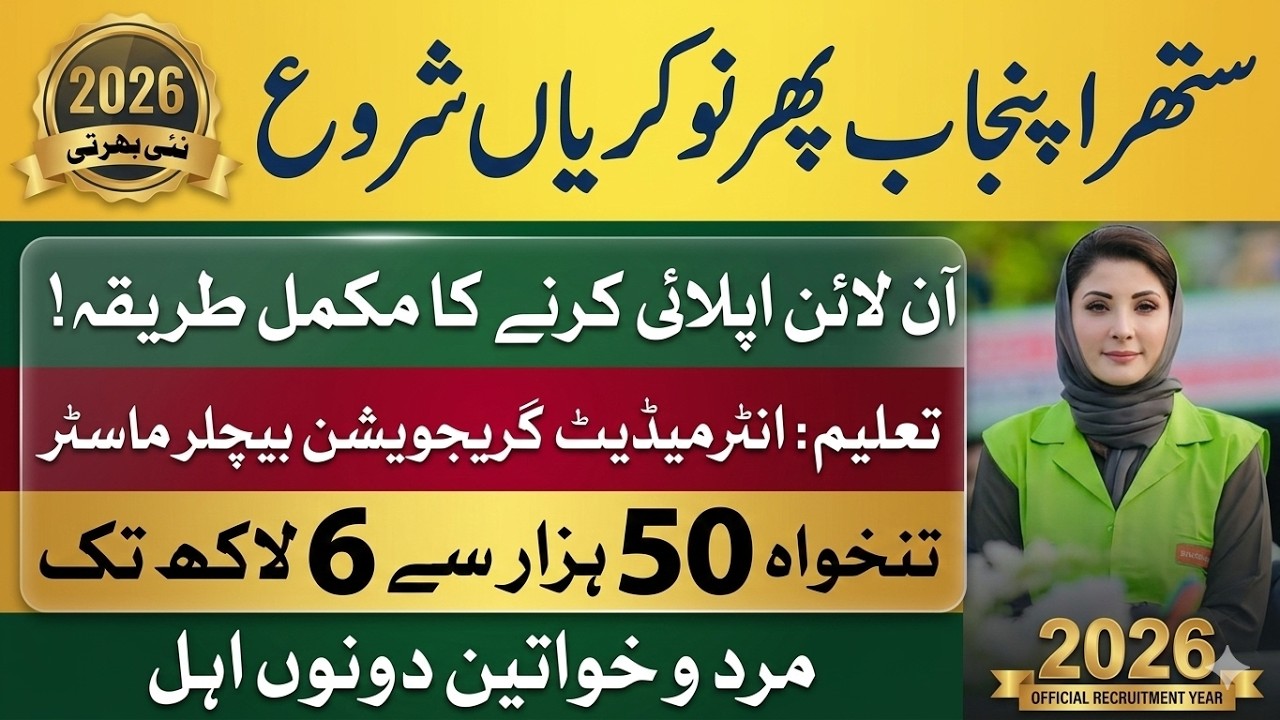 Suthra Punjab Jobs 2026 Online Apply | CM Maryam Nawaz 120,000 New Vacancies|RYK tech Lab Full Guide