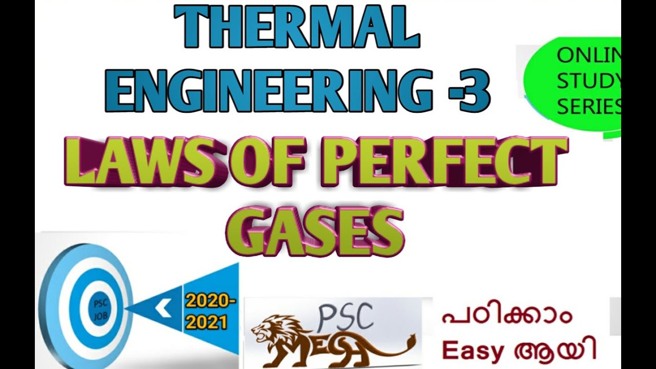 THERMAL ENGINEERING- LAWS OF PERFECT GASES (EXPLAINED IN MALAYALAM)