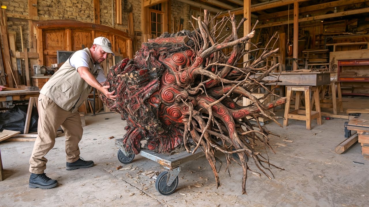 The Beauty of Wood: How a Forgotten Hundred-Year-Old Tree Stump Turned into a Stunning Artwork