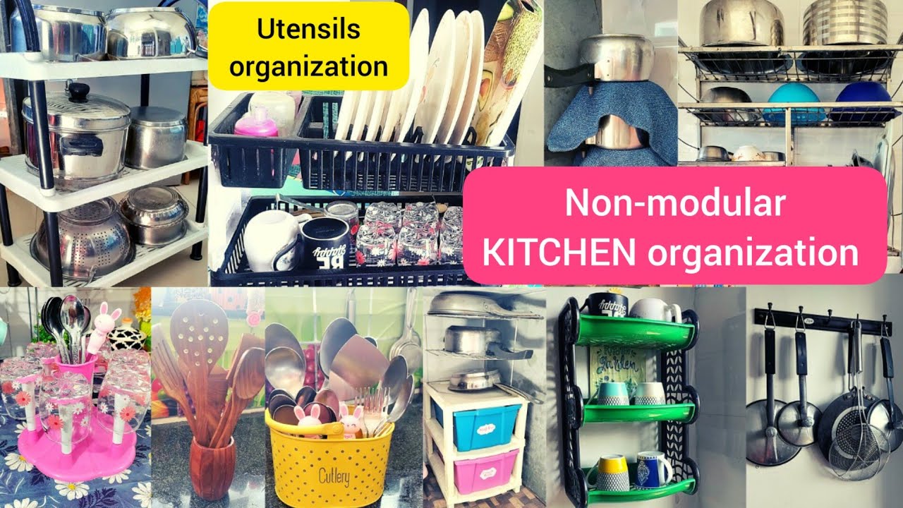 How to organize utensils in your Non-modular Kitchen |Small Kitchen organization ideas💫