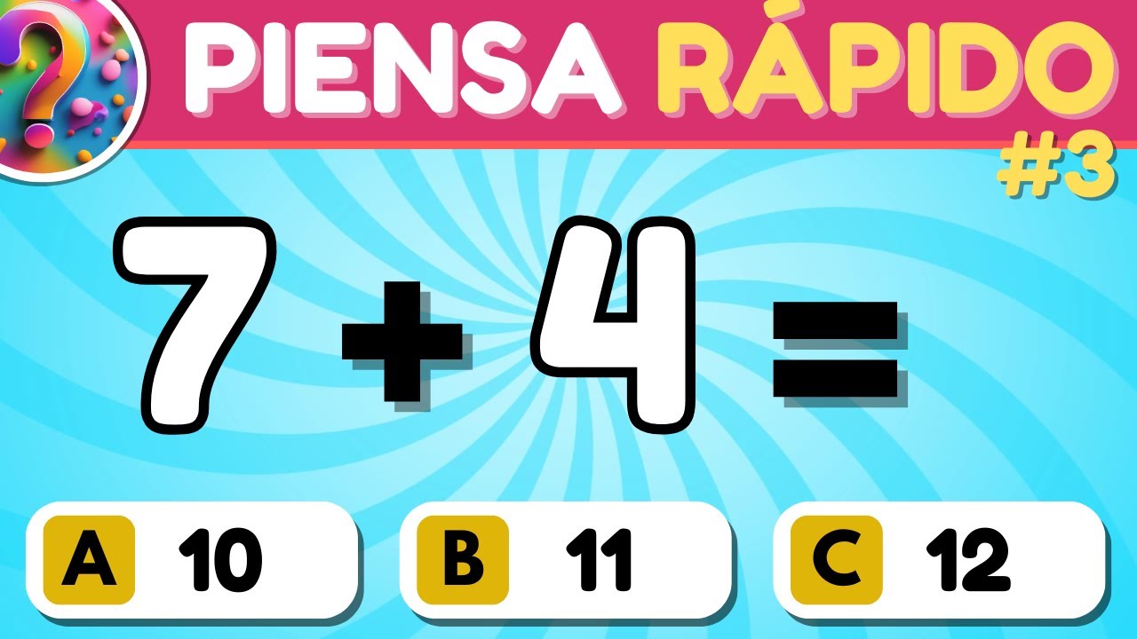 🚨➕🤔 Quiz de Matem&aacute;ticas #3  Sumas  &iquest;Puedes resolverlas todas?
