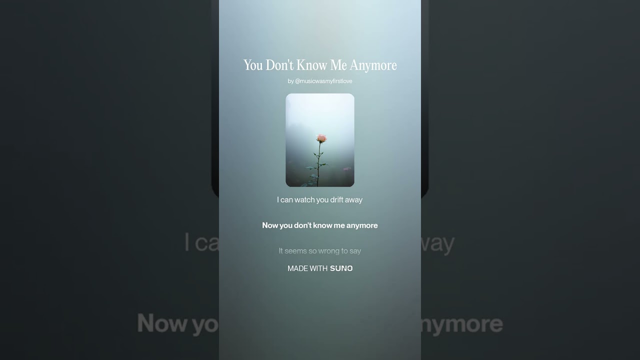 You Don't Know Me Anymore