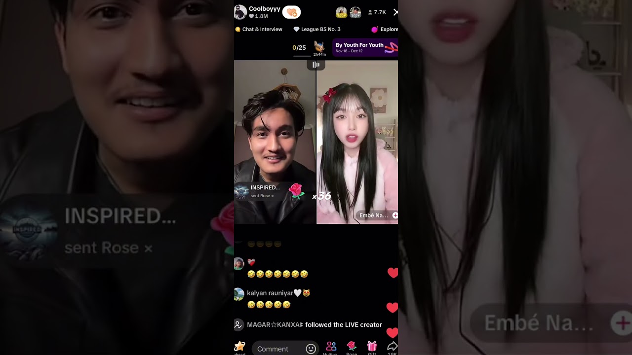 Cool boy kiss on live and nana angry with cool boy ||| collboy gang