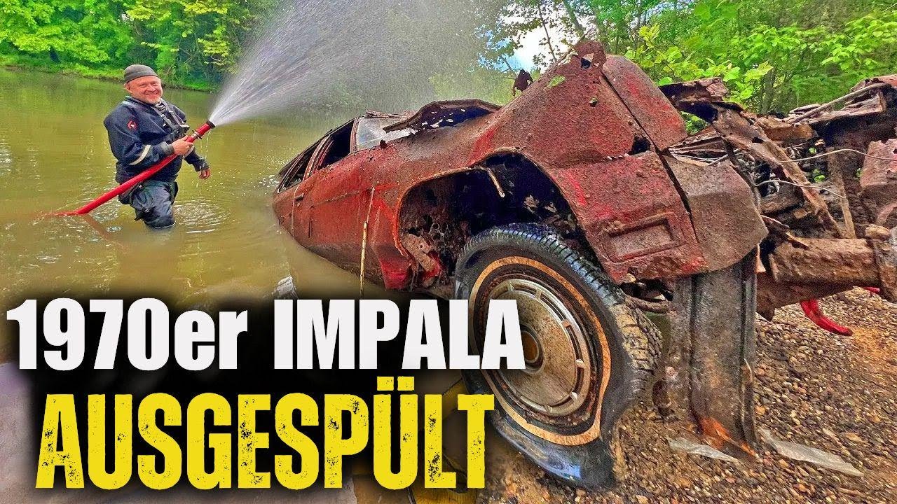 70er Chevy Impala aus dem Fluss gezogen und gereinigt – unglaublicher Fund!
